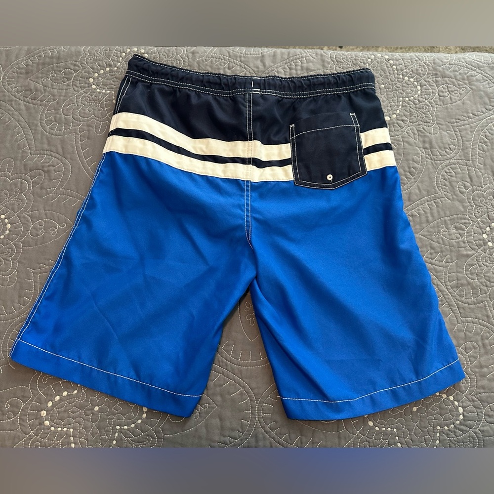 Lands End Boys Blue/White Swim Trunks Size Large 14-16 - Picture 5 of 10